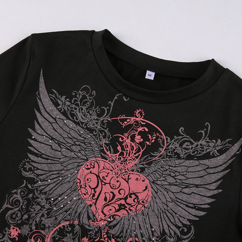 y2k-kawaii-fashion-Punk Angel Heart Print Top--Pinky Dollz