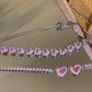 y2k-kawaii-fashion-Bella Hearts Rhinestone Choker Necklace--Pinky Dollz