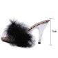 y2k-kawaii-fashion-Fluffy Leopard Heeled Slippers-Black 7cm-44-Pinky Dollz