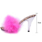 y2k-kawaii-fashion-Fluffy Leopard Heeled Slippers-Rose 7cm-45-Pinky Dollz