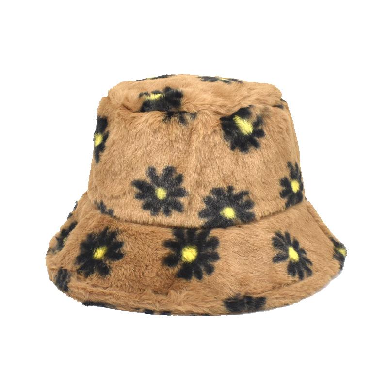 y2k-kawaii-fashion-Fluffy Daisy Bucket Hat--Pinky Dollz