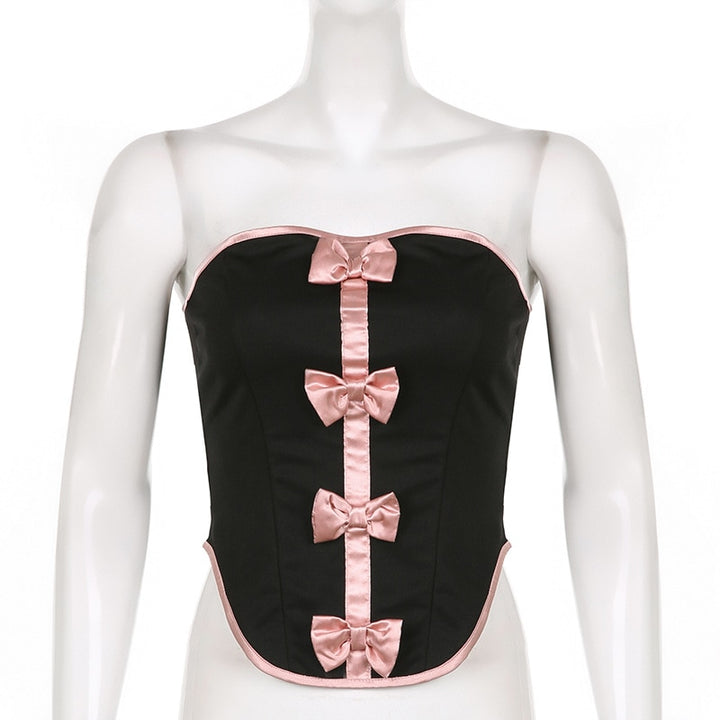 y2k-kawaii-fashion-Pink Bow Corset Top-Pinky Dollz