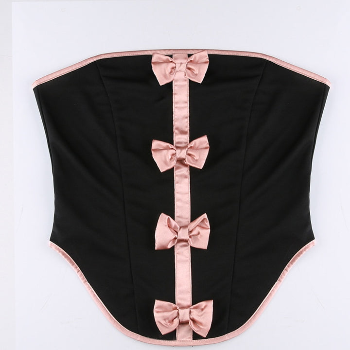 y2k-kawaii-fashion-Pink Bow Corset Top-Pinky Dollz