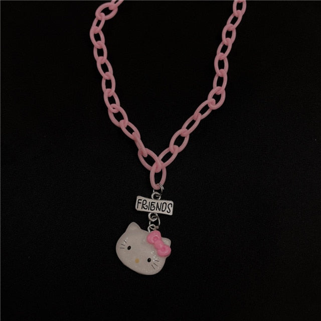 y2k-kawaii-fashion-Hello Kitty Friendship Necklace-Hello Kitty (FRIENDS)-Pinky Dollz
