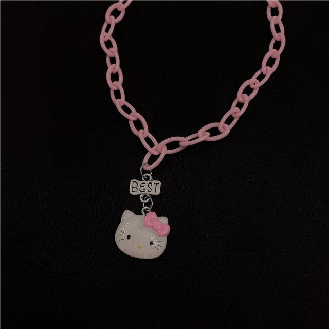 y2k-kawaii-fashion-Hello Kitty Friendship Necklace-Hello Kitty (BEST-Pinky Dollz