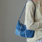 y2k-kawaii-fashion-Patchwork Denim Underarm Bag--Pinky Dollz