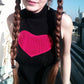 y2k-kawaii-fashion-Heart Turtleneck Top--Pinky Dollz