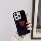 y2k-kawaii-fashion-Plush Love Heart iPhone Case-iPhone 13 Pro Max-Black-Pinky Dollz