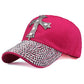 y2k-kawaii-fashion-Y2K Cross Rhinestone Cap-Rose red-Pinky Dollz