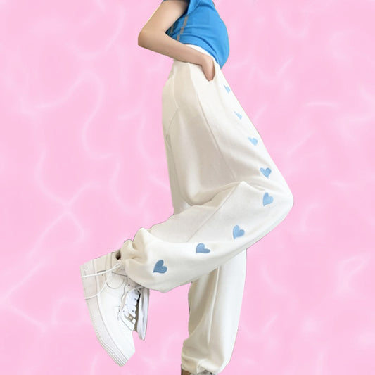 y2k-kawaii-fashion-Mini Heart Sweatpants--Pinky Dollz